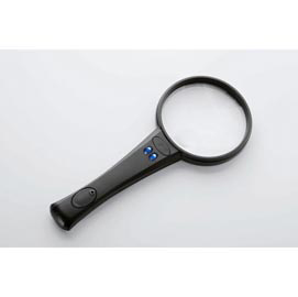 Lente di ingrandimento con led 1134 - lente grande diametro 7,5 cm - lente piccola 2 cm - nero - lebez