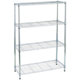 Libreria archimede light - 4 ripiani - acciaio cromato - 36x90x137 cm - serena group