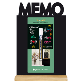 Lavagna da tavolo silhouette - 34,5x21 cm - forma memo - nero - securit