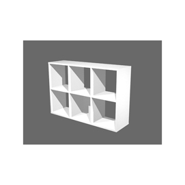 Libreria casellario rainbow - 6 caselle - 104,1x29,2x69,8 cm - bianco - artexport