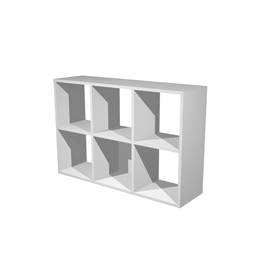 Libreria casellario rainbow - 6 caselle - 104,1x29,2x69,8 cm - grigio alluminio - artexport