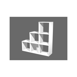 Libreria casellario rainbow - 6 caselle a scalare - 104,1x29,2x103,9 cm - bianco - artexport