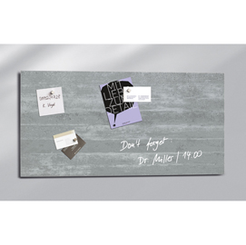 Lavagna magnetica in vetro artverum® - 460x910x15 mm - texture calcestruzzo - sigel