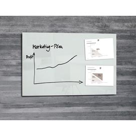 Lavagna magnetica in vetro artverum® - 650x1000x15 mm - bianco - sigel