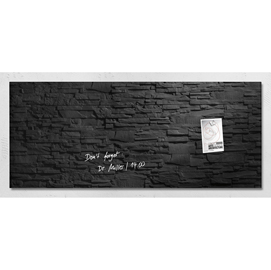 Lavagna magnetica in vetro artverum® - 550x1300x15 mm - texture ardesia - sigel