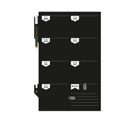 Lavagna da parete weekplanner - 30x45 cm - nero - securit