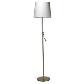 Lampada da terra inclinea - a led - base diametro 28 cm - altezza 140-158 cm - 11w - con paralume - bianco - unilux