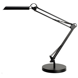 Lampada da tavolo swingo - 44x34,5x13,5 cm - a led - 8w - nero - con base e morsetto - unilux