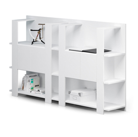 Libreria bassa concept - 3 ripiani - 100x38,6x124 cm - bianco - artexport