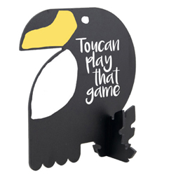 Lavagna silhouette - 16x13,8x7,4 cm - nero -  forma tucano - securit