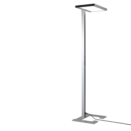 Lampada da terra luctra vitawork hcl - in metallo - 12.000 lm - argento - luctra