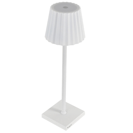 Lampada da tavolo a led - 10 x 10 x 38 cm - alluminio/pmma - bianco - king collection