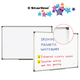 Lavagna bianca magnetica - 45x60 cm - bianco - starline