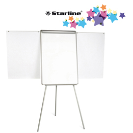 Lavagna portablocco con bracci estensibili - 70x102 cm - bianco - starline