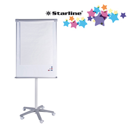 Lavagna portablocco mobile - 70x100 cm - bianco - starline