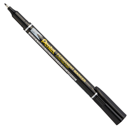 Marcatore permanente nf 450 - punta extra-fine - nero - amiko pentel - conf. 12 pezzi