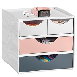 Mini cassettiera mycube 3-211 mineral - 2 cassetti piccoli + 2 grandi - 18,6 x 18,5 x 17,5 cm - multicolore - cep