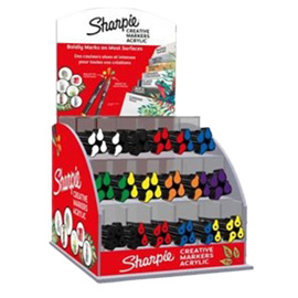 Marcatore acrilico - punta tonda e a pennello - colori assortiti - sharpie - expo 72 pezzi