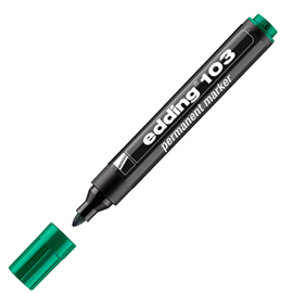 Marcatore permanente 103 - punta conica - da 1,5 a 3 mm - verde - edding
