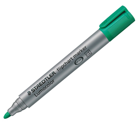 Marcatore a base d'acqua lumocolor flipchart 356 - punta tonda 2,0mm - verde - staedtler
