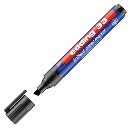 Marcatore 33 a base d'acqua - punta scalpello da 1,0mm a 5,0mm - nero - edding