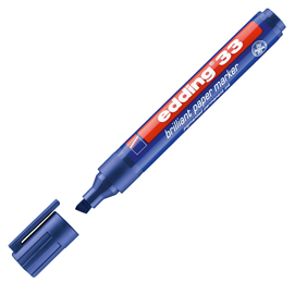 Marcatore 33 a base d'acqua - punta scalpello da 1,0mm a 5,0mm  - blu - edding