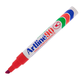Marcatore artline permanent markers a 90 - punta a scalpello 2,0-5,0mm - rosso - artline