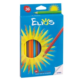 Matita colorante elios - esagonale e mina 2,8mm - fila - astuccio 36 colori