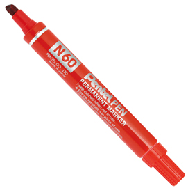 Marcatore permanente n60 - punta a scalpello da 3,90-5,70mm - rosso - pentel