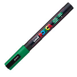 Marcatore a base d'acqua uni posca pc3m - punta fine da 0,9mm a 1,3mm  - verde - uni mitsubishi