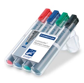 Marcatore lumocolor flipchart 356 - punta tonda - tratto 2,0mm - astuccio 4 colori - staedtler
