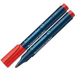 Marcatore permanente maxx 130 - punta conica - tratto 1,00-3,00mm - rosso - schneider