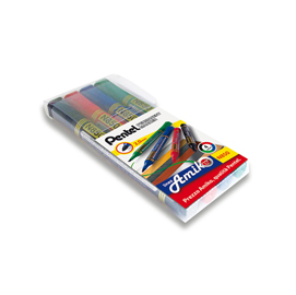 Marcatore permanent marker n850 linea amiko - astuccio 4 colori - punta conica 4,50mm - amiko
