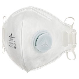Mascherina filtrante ffp1 - con valvola - pieghevole verticalmente - monouso - deltaplus - conf. 10 pezzi (imbustati singolarmente)