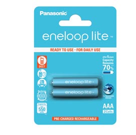 Ministilo eneloop lite - ricaricabili aaa - panasonic - blister 2 pezzi