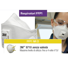 Mascherina 8710 classic ffp1 - senza valvola - monouso - 3m - conf. 5 pezzi (imbustati singolarmente)