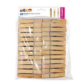 Molletta in legno - 72x10mm - cwr - busta 50 pezzi