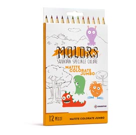 Matite colorate jumbo - osama - astuccio 12 colori