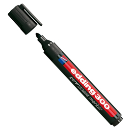 Marcatore permanente 300 - punta conica da 1,50mm a 3,00mm - nero - edding