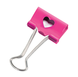 Molle fermacarte - 19 mm - cuore fucsia - rapesco - conf. 20 pezzi