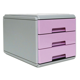 Mini cassettiera keep colour pastel - 17x25,4x17,7 cm - grigio/lilla - arda