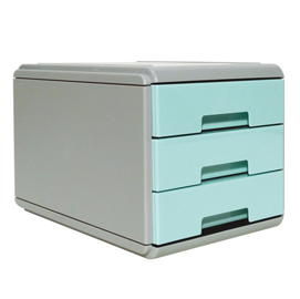 Mini cassettiera keep colour pastel - 17x25,4x17,7 cm - grigio/azzurro - arda