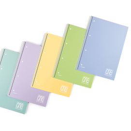 Maxiquaderno spiralato con fori one color pastel - a4 - quadretto 4mm - 80 fogli - 80gr - copertina ppl - blasetti