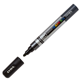 Marcatore a base d'acqua graduate mark all  - punta tonda 2mm - nero - lyra