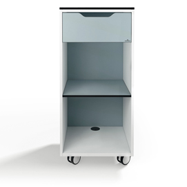 Mobile quadro advanced con anta e due maniglie - basic azzurro - 45x45x100cm - durable