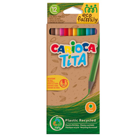 Matita tita eco family -  colori assortiti - carioca - scatola 12 pezzi