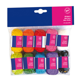 Matassa 100% acrilico - lungh. 36 mt - colori assortiti -  cwr - set 10 pezzi
