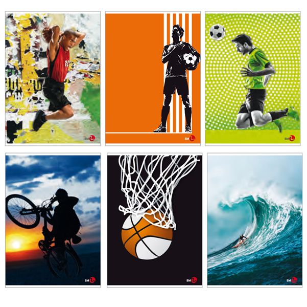 Maxiquaderno a4 40fg+2 80gr 5mm c/margine sport 2020 bm