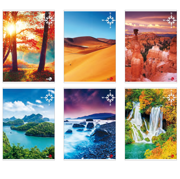 Maxiquaderno a4 40fg+2 80gr 5mm c/margine paesaggi 2020 bm