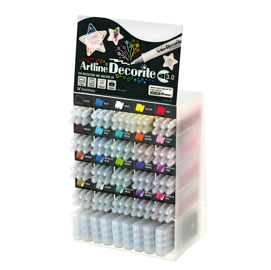 Marcatori decorite - punta scalpello- colori assortiti - artline - espositore 156 pezzi